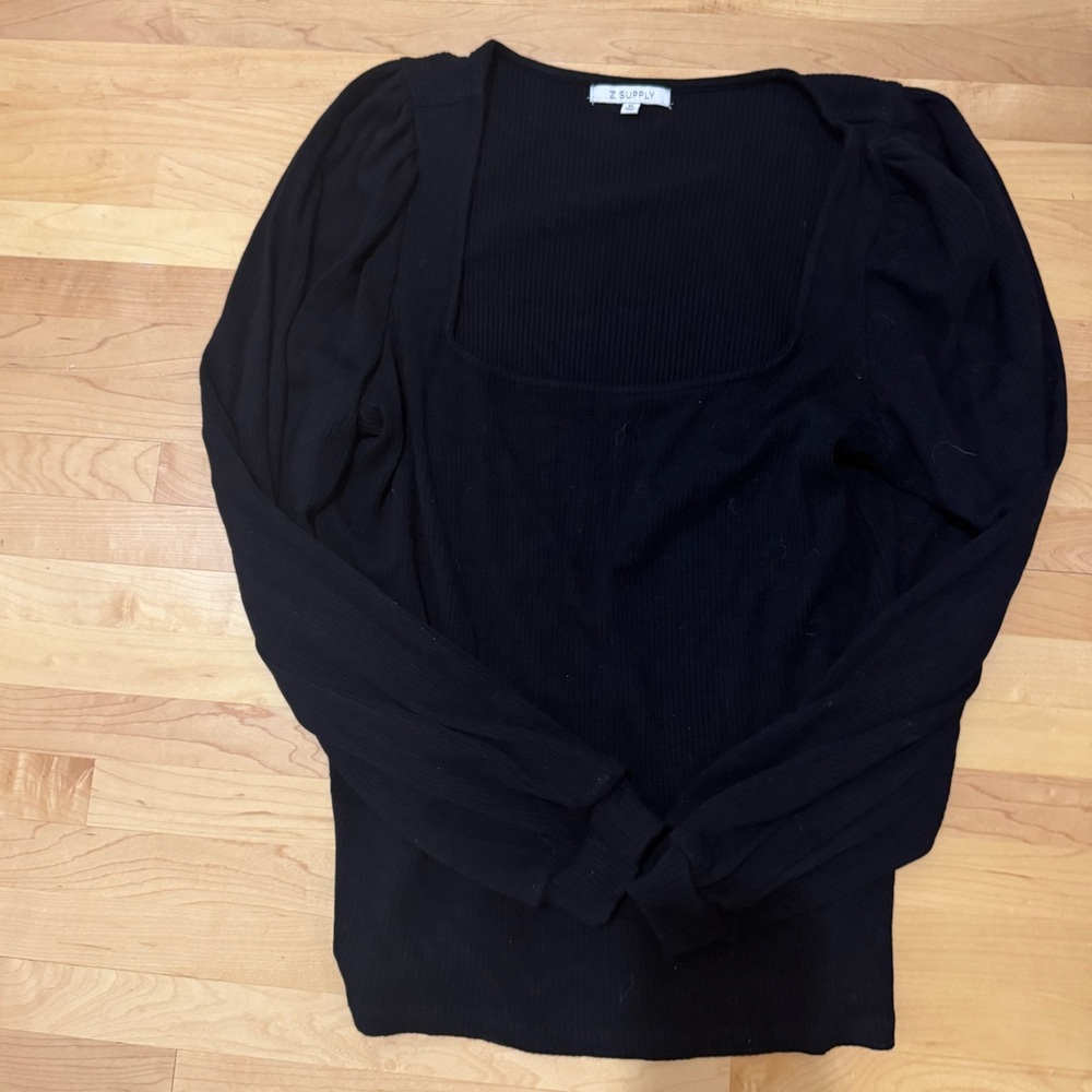 Z supply black square neck shirt